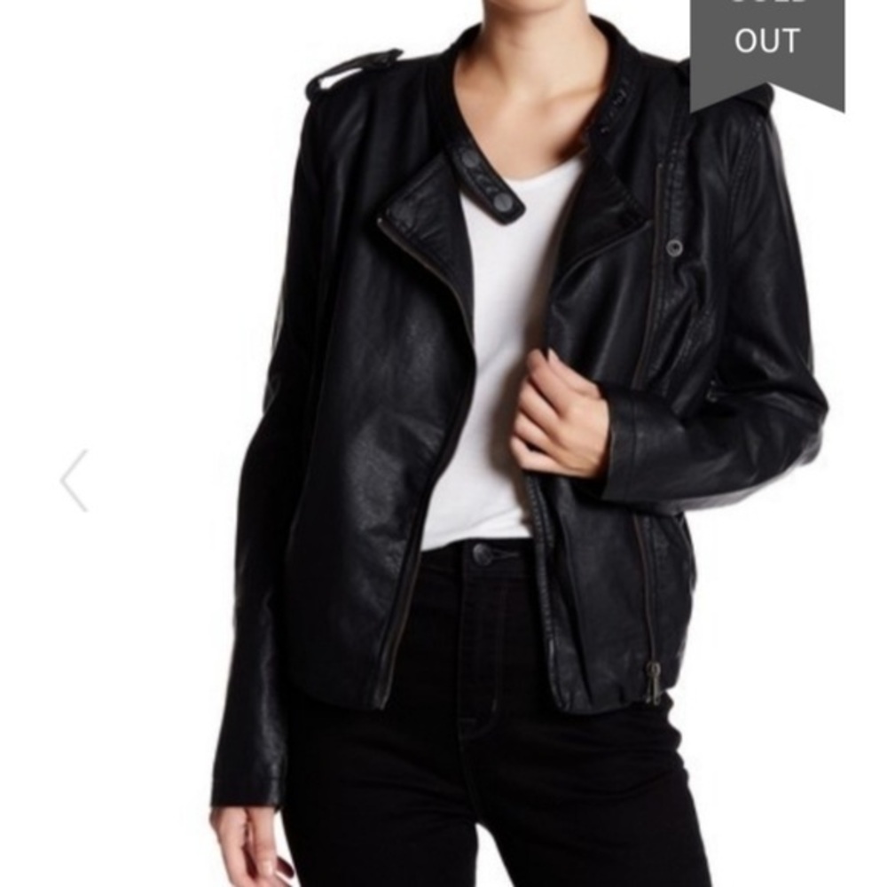 Sanctuary Vegan Leather Moto Jacket- size M
